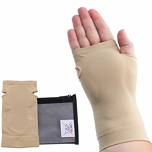 CRS Cross Carpal Tunnel Gel Sleeve Cushioning Contoured Gel Pad to Protect Wrist Hand and Palm Fits Right or Left Hand For Sports or All Day Wear to Reduce Shock and Impact One Size Fits Most